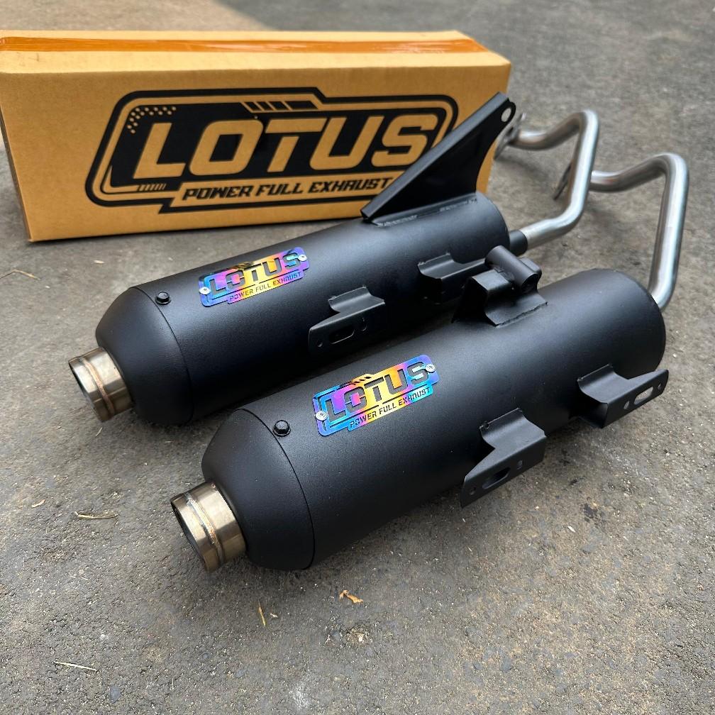 Knalpot Standar Racing LOTUS MONCONG SHIJIRO Vario 125/150 LED BEAT SCOOPY PCX NMAX AEROX ( SARTENG DAN SARBOR )  Bulat Motor Motorcycle