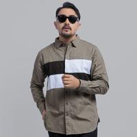 Gambar DGM Workshirt Kemeja Kerja Katun Twill 30s Premium Lengan Panjang Kombinasi Kemeja Pria Latte-Coklat Gerald 2586 - M dari DGM FASHION Kota Tangerang Selatan 3 Tokopedia