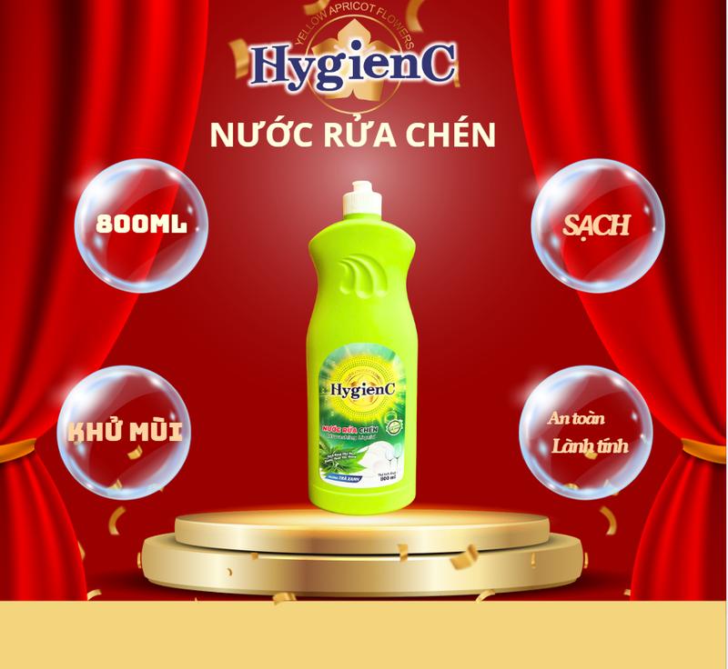 Nước rửa chén bát HygienC công nghệ thái - Dung tích 800ml Làm Sạch 
