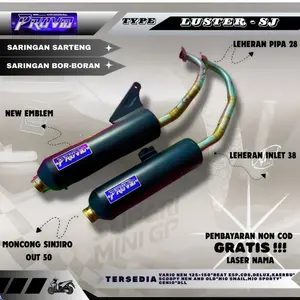 Knalpot tipe luster moncong  shijiro emblem blue inlet 38 out 50 terbaru untuk motor vario Mio beat Beat karbu Beat delux dll