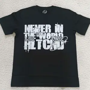 Kaos TShirt Hell Leuchtend Crop Fit Oversize Clote The Earth Hitam Never In The World Bahan Cotton