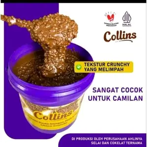 Collins Coklat Cruncy 1kg / Selai Coklat  kemasan 1kg HALAL