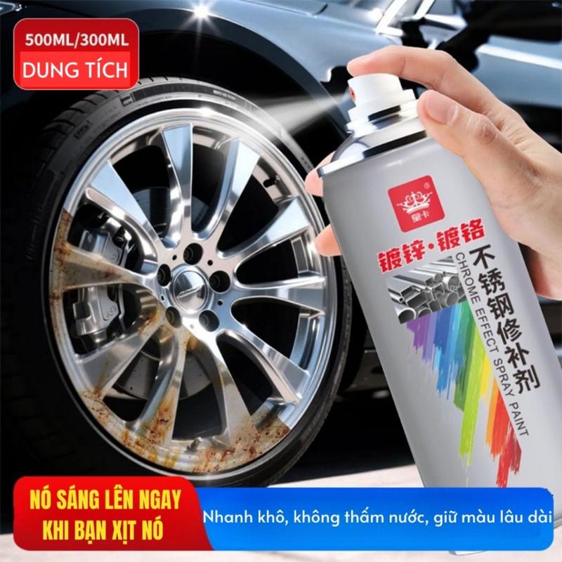 Chai Sơn Bạc Mạ Chrome 500ml Sơn Xịt Siêu Bóng, Bám Chắc, Khô Nhanh, Tạo Hiệu…