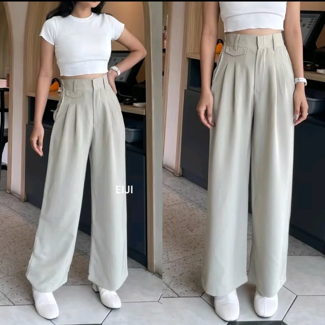 Oro Pants - Loose Pants Trouser Wanita - Celana Wanita Highwaist kekinian Anti Kusut Casual pattie Formal celanakulot