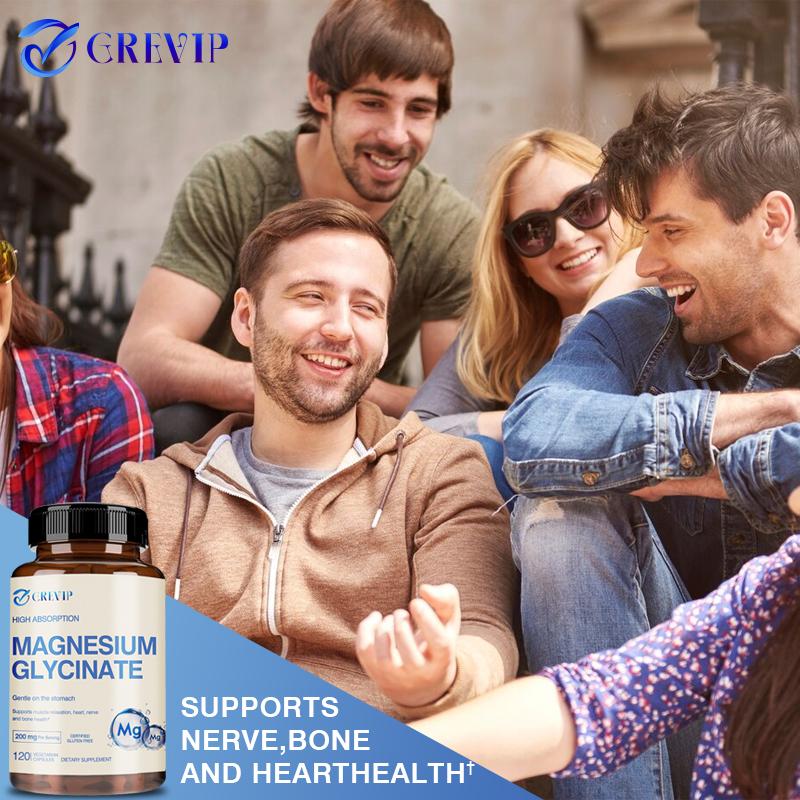 Magnesium Glycinate Health Support - Berkualitas Tinggi - Bahan Alami - Dukungan Komprehensif untuk Jantung, Otak dan Tulang - Cocok untuk Pria dan Wanita - Bebas Gluten 4