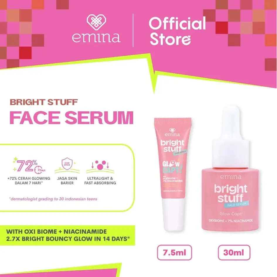 NEW! Emina Bright Stuff Face Serum - Serum Pelembab Wajah Cerah Glowing Anti Kusam