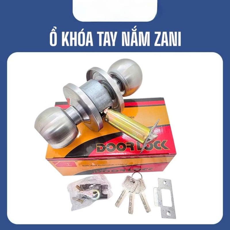 Ổ KHOÁ TAY NẮM TRÒN ZANI INOX Khóa cửa phòng khóa nhà vệ sinh