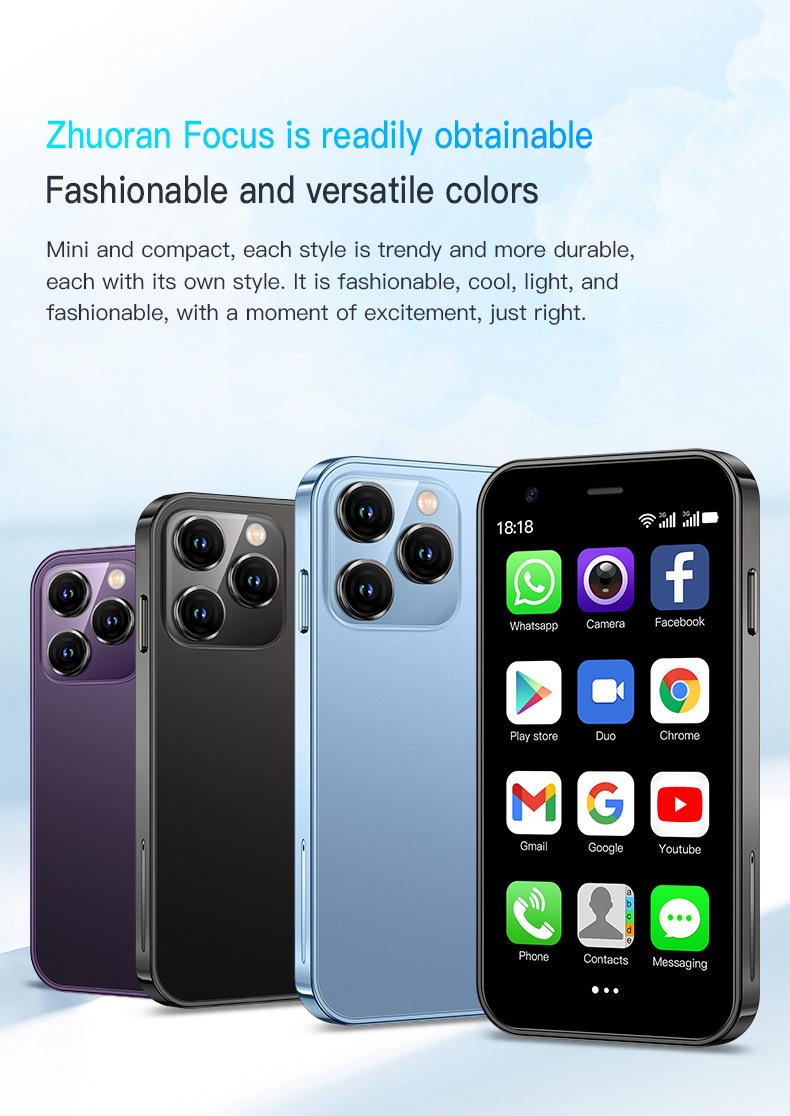 Product Introduction of SOYES XS15 Mini Android 8.1 Smart Phone 3.0 Inch Display 2GB RAM 16GB ROM Dual SIM Standby Play Store 3G Phone Multi-Language 56