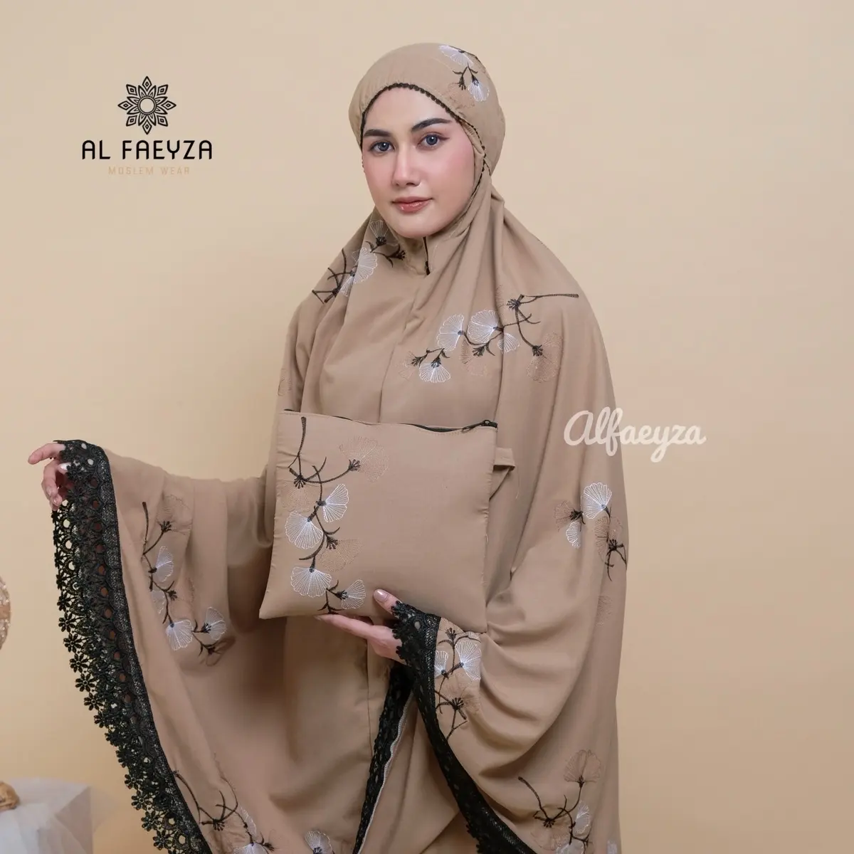 Mukena Bordir Bunga Fatimah Katun Premium Renda Mewah Atasasan Bawahan Lembut Cantik