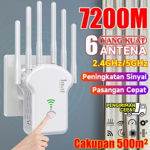 6 Antena Eksternal Wifi Repeater 300Mbps/1200Mbps 2.4G dan 5G Sinyal WiFi Memperluas Jangkauan Penguat Sinyal Wifi Wireless Wifi Range Extender Router Repeater