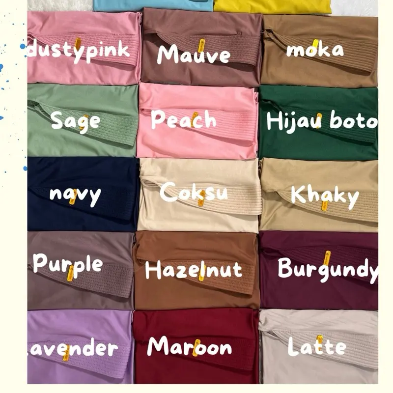 (Promo 100 dapat 10 ) hijab bergo hamidah size M label akrilik gold menutup dada bahan jersey premium cantik pad busa  Kerudung Lembut Syari Instan Renda Sporty muslim nyaman panjang casual santai Khimar Variasi 8