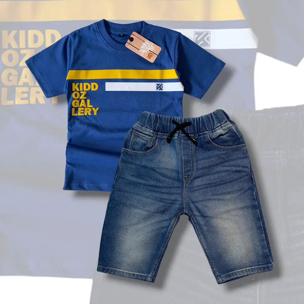 Setelan Jeans Slim Anak Dan Baju Kaos Distro Bahan Katun Usia 3-12 Tahun Danim K1 Pakaian Fashion Motif
