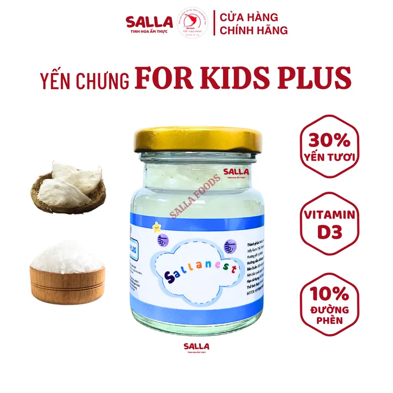 16 Hũ Yến sào SALLANEST 30% Yến tươi vị FOR KIDS PLUS - 2 Khay x 8 Hũ x 70ml - [MUA 1 TẶNG 1] 4