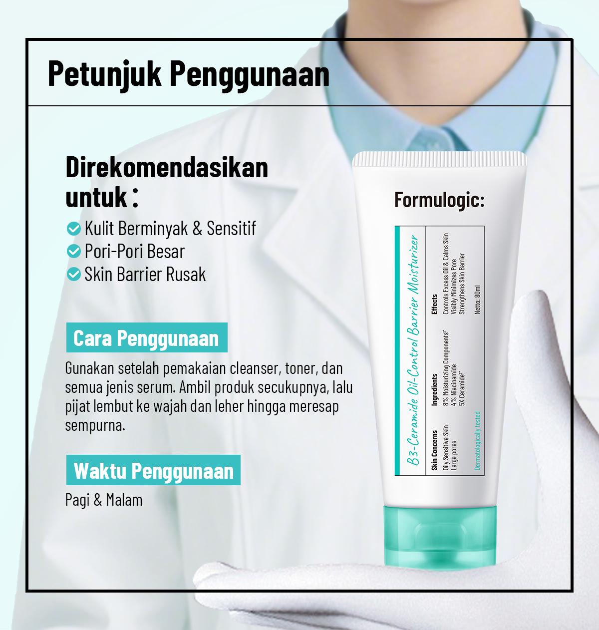 Formulogic: B3-Ceramide Oil-Control Barrier Moisturizer 40 ML | Kontrol Minyak & Perkuat Skin Barrier cream Formulogic: B3-Ceramide Oil-Control Barrier Moisturizer 40 ML | Kontrol Minyak & Perkuat Skin Barrier cream