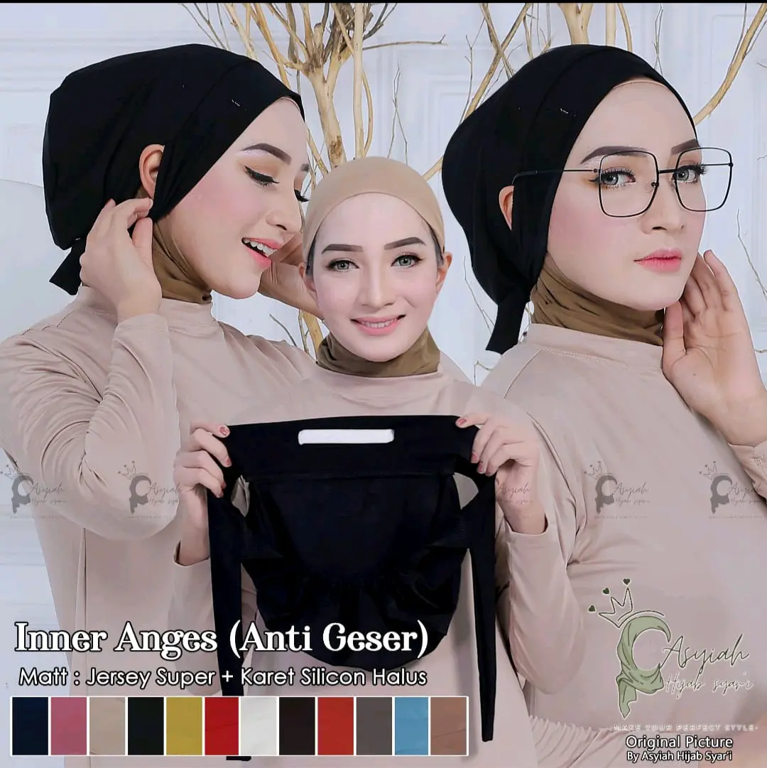 Nuyyhijabid Inner Anti Geser Ciput Anti Budeg Ciput Anti Pusing Bahan Jersey Super Dalaman ciput lubang telinga Tali dicuci dengan tangan saja fushia hijab bisa dicuci dengan mesin yg ada titik hijau yg ready kerudung Turki silikon