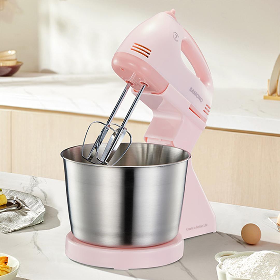 【GREBEK GUDANG SUANVINZLIE】Samono Mixer Roti Stand Mixer & Hand Mixer 2in1 Daya 200W, 7 Kecepatan, Wadah Stainless Steel 2.5L (SW-HMB200) 【GREBEK GUDANG SUANVINZLIE】Samono Mixer Roti Stand Mixer & Hand Mixer 2in1 Daya 200W, 7 Kecepatan, Wadah Stainless Steel 2.5L (SW-HMB200)