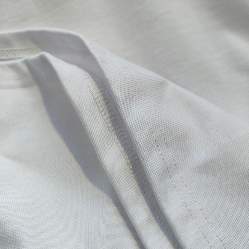 Kaos lengan pendek pria putih tiga garis musim panas warna solid baru kaos polos pria oversize pria atasan pria 3