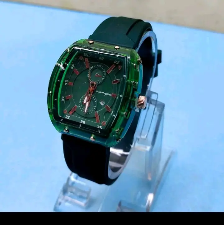 jam tangan wanita terlaris baut model oval strap rubber Analog Elegan Hadiah 4