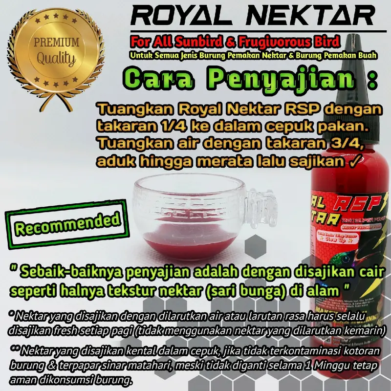 Royal Nektar Red Super Power Nektar Harian & Lomba Kolibri Ninja Lengkap dengan Multivitamin dan Nutrisi sehingga Mencerahkan Warna Bulu Dada Konin 2