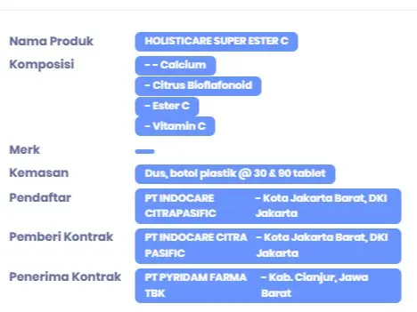 HOLISTICARE SUPER ESTER C (isi 30 Tablet) 5