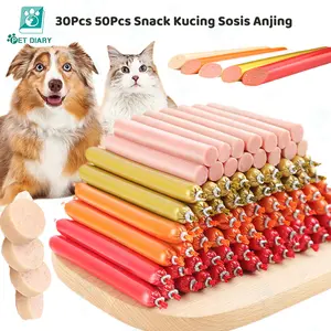 30PCS 50PCS Snack Kucing Sosis Makanan Anjing Vitamin 15gr/Batang Bisa Untuk Pelatihan Hewan Peliharaan bebas gluten 24 bulan