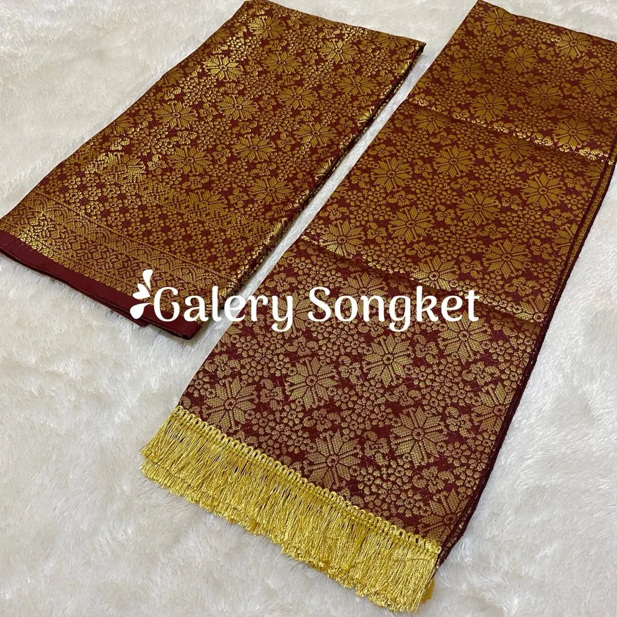 Set Selendang dan Rok Songket Jumbo Berubah-Ubah Motif Semi Palembang - Lilit
