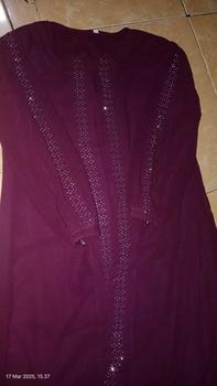 Product Review of NAUREEN SERIES DRESS GAMIS PESTA SARIMBIT COUPLE KIDS AND MOM BAHAN CERUTY BABYDOLL FULL PURING baju from s**h 0