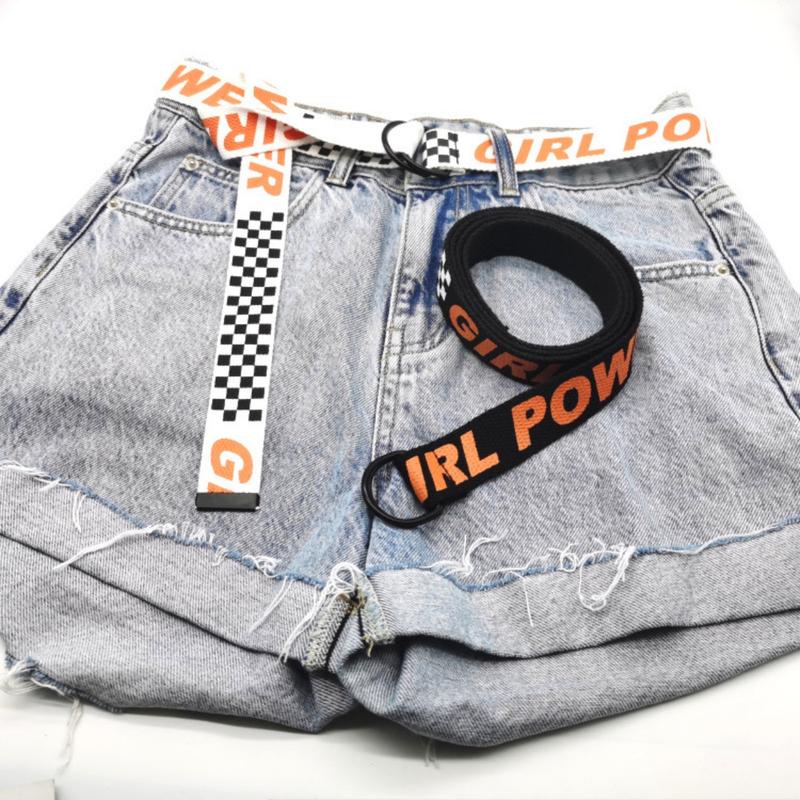 Product Introduction of Korean Style Couple Version Canvas Belt Casual and Versatile Letter Plaid Decoration Canvas Belt Couple Fashion Belt 12