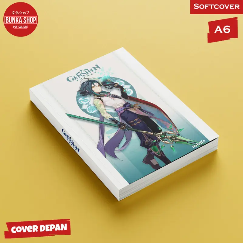 Pocket Note Hardcover Anime Genshin Impact  A6 Buku Tulis Catatan isi kertas polos Putih 8