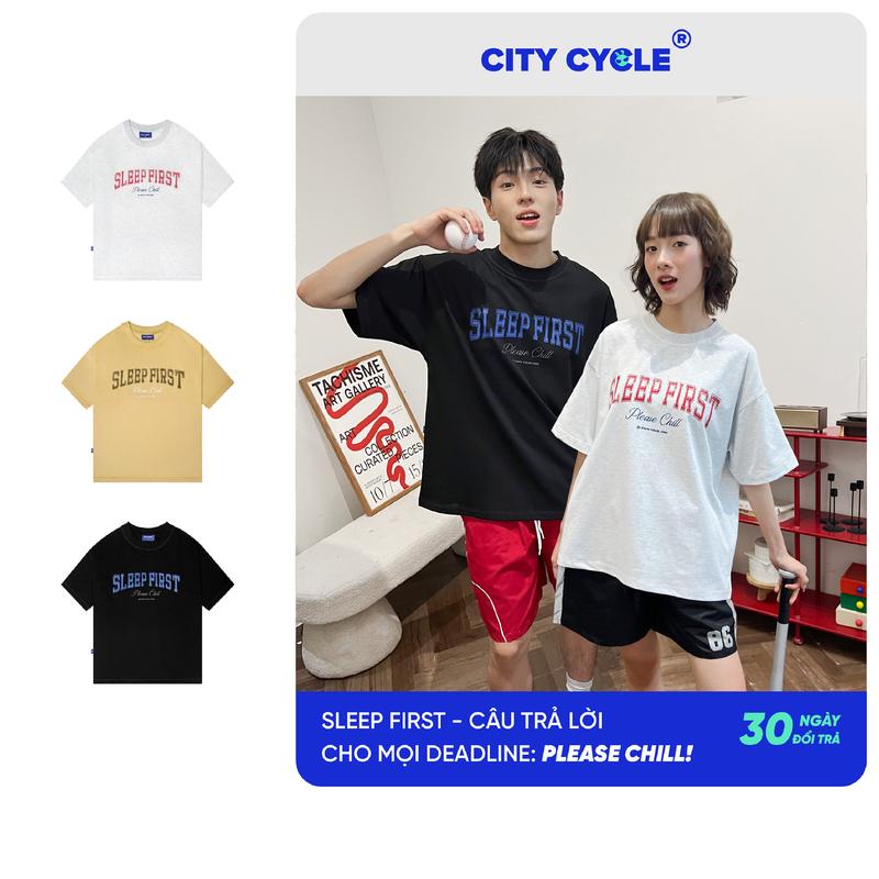 Áo thun phông unisex T Shirt form rộng Local Brand Chính Hãng City Cycle Áo thun Sleep First