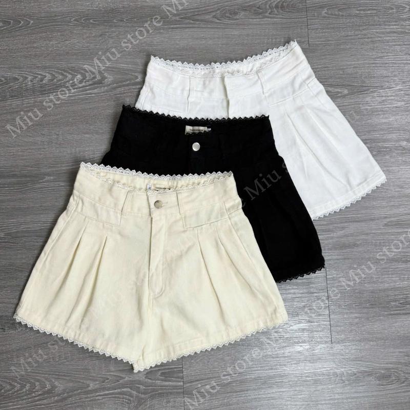 [DEAL MỞ BÁN] Quần Short Jean Viền Ren Thời Trang, Form A Cạp Cao Hách Dáng