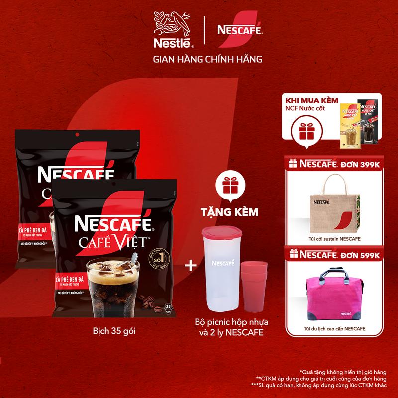 Nestlé VN Combo 2 Bịch Cà phê đen hòa tan NESCAFÉ Café Việt (Bịch 35 gói x 16g)-ST