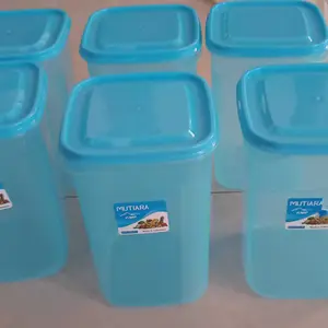 (6pcs) Toples Segi Plastik 1000ml Zayn / Wadah Bumbu / Aksesoris merek KMP