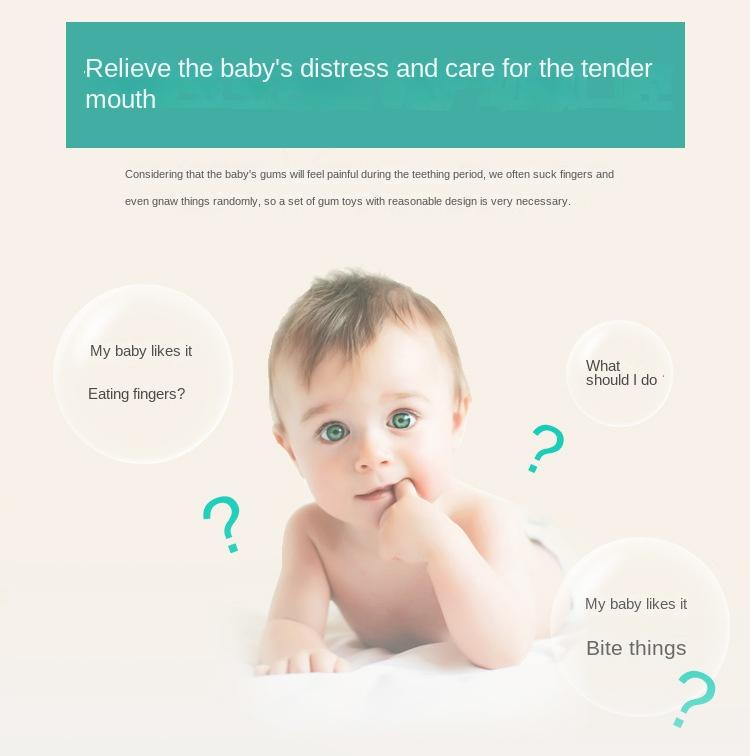 Product Introduction of Baby Bite Molar Rod Infant Silicone Gum Molar Tooth Fixer Rattle Tooth Gum 1