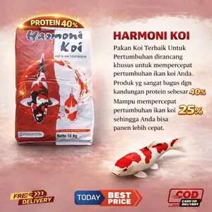 PAKAN KOI HARMONI 1KG TINGGI PROTEIN 40% PALING TINGGI DI KELAS NYA