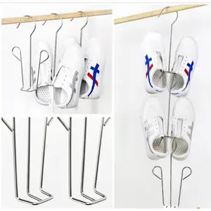 Gantungan besi stainless steel Hanger Sepatu Sandal Slop Jemuran Kaos Kaki Tas Serbaguna