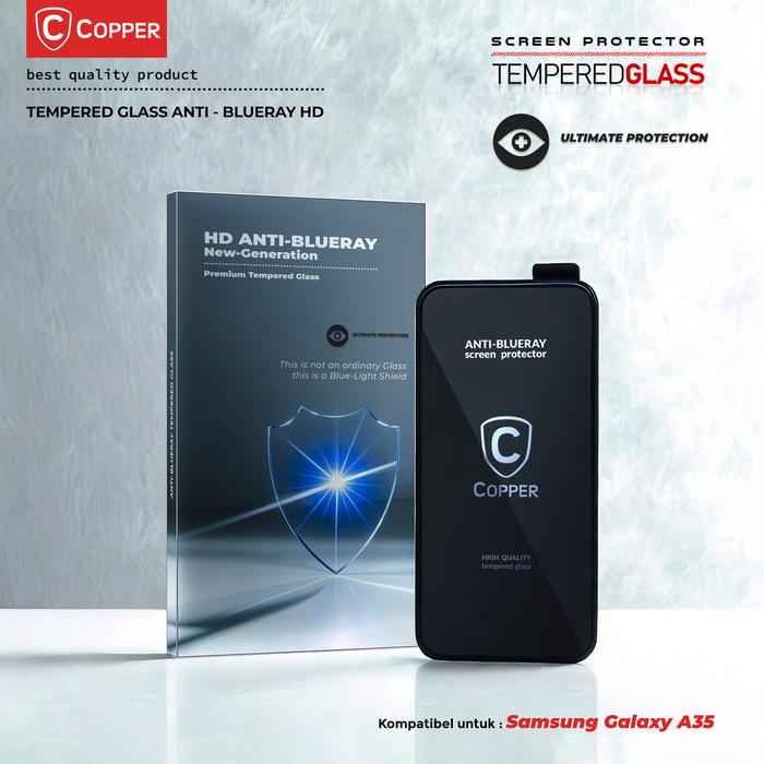 Gambar COPPER TG BLUERAY HD Kompatibel Untuk SAMSUNG A35 – Tempered Glass Anti Gores Layar Full Screen Premium Anti Blueray Clear #TGBHDCM dari Copper.Medan Kota Medan Tokopedia