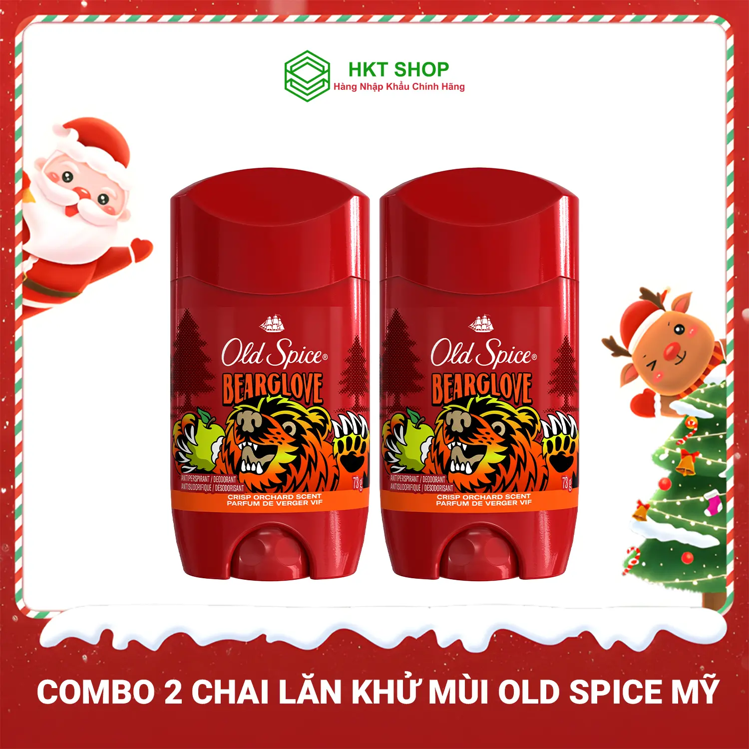 Combo 2 chai Bearglove sáp trắng 73g
