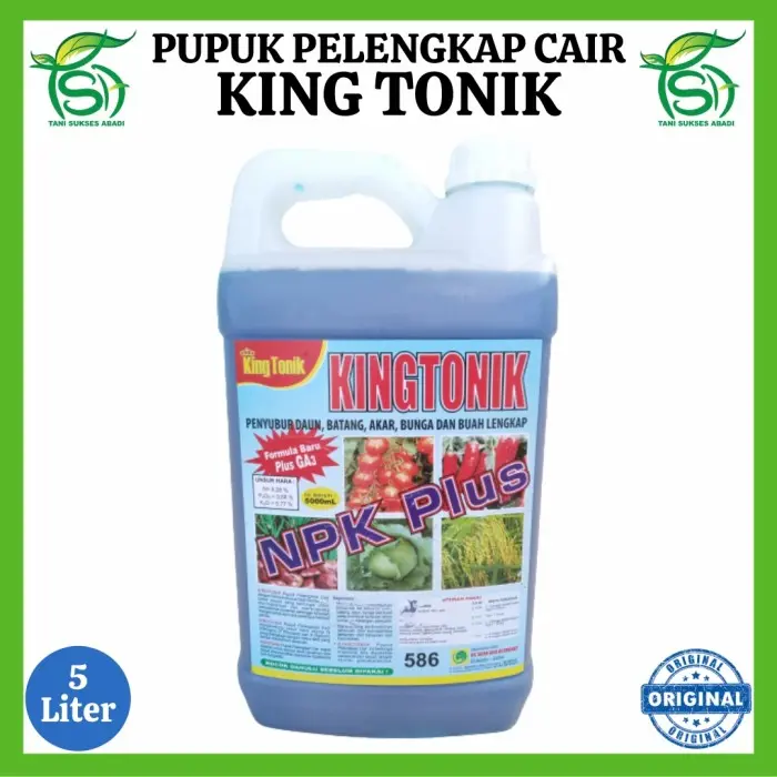 termurah promo king tonik 5 liter - pupuk cair npk plus penyubur daun, bunga dan buah