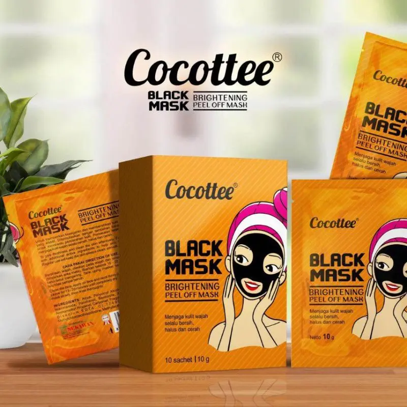Masker Cocottee Peel-Off Black - Kulit Cerah Instan, 100% Original Mencerahkan Wajah