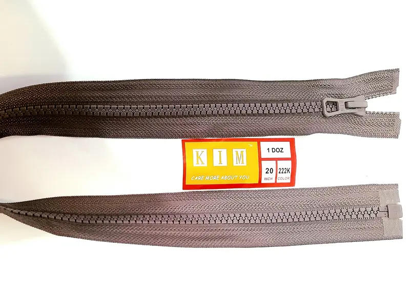 Resleting Jaket gigi kasar merk KIM / Vislon (lusinan) uk. 12"(30cm) - 32"(80cm) 6