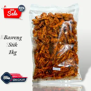 Basreng Stik Pedas Daun Jeruk 1kg - Snack Rasa Pedas Menggugah Selera Berat 1kg Ideal untuk Camilan Sehari-hari