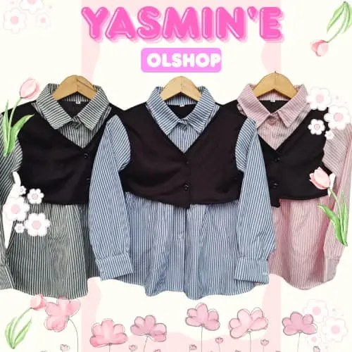 Blouse anak/atasan anak Haruka Kekinian Bahan Katun + Knit