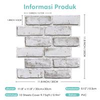 Gambar 【COD】Commomy 10Pcs 3D Matte PVC Brick Wall Panel 30x30cm Self Adhesive Waterproof White Brick Sticker Dinding Industrial Loft Dekorasi Rumah Dapur Kamar Mandi Cafe Feature Wall DIY - Brown-Gray Brick 5PCS dari Commomy decor Kab. Tangerang 4 Tokopedia