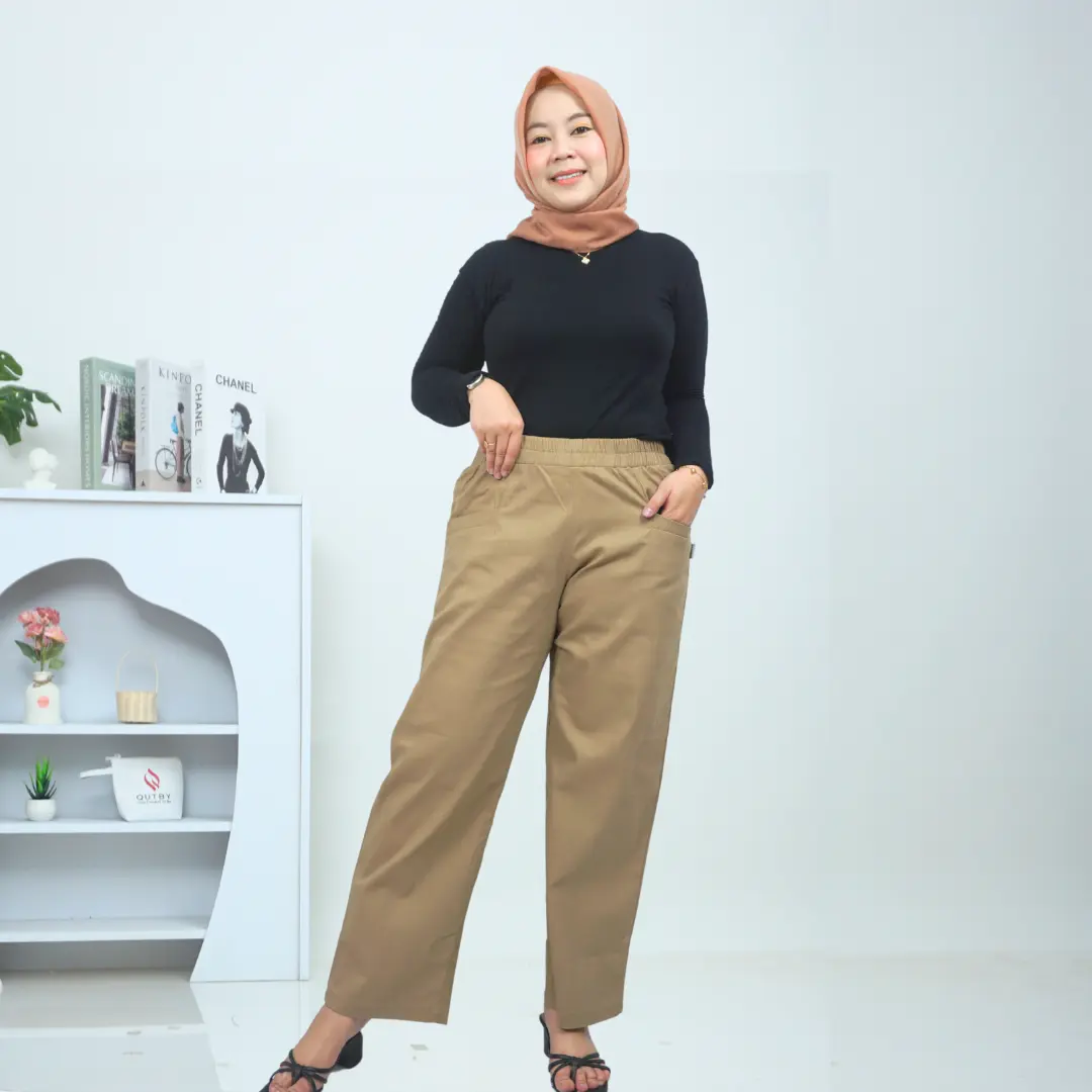 QUTBY - Celana Panjang Wanita Korean Long Pants Muat BB 45-125Kg