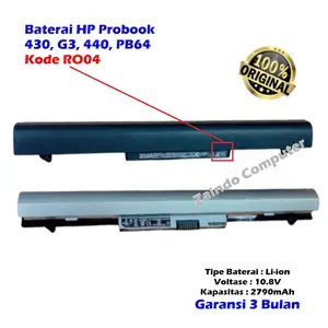 ORIGINAL BATERAI HP PROBOOK HP 430 G3 440 G3 PB6P LB7A DB7A RO04XL R004 RO04 R0O4 RO06 RO06XL HSTNN-PB6P HSTNN-LB7A