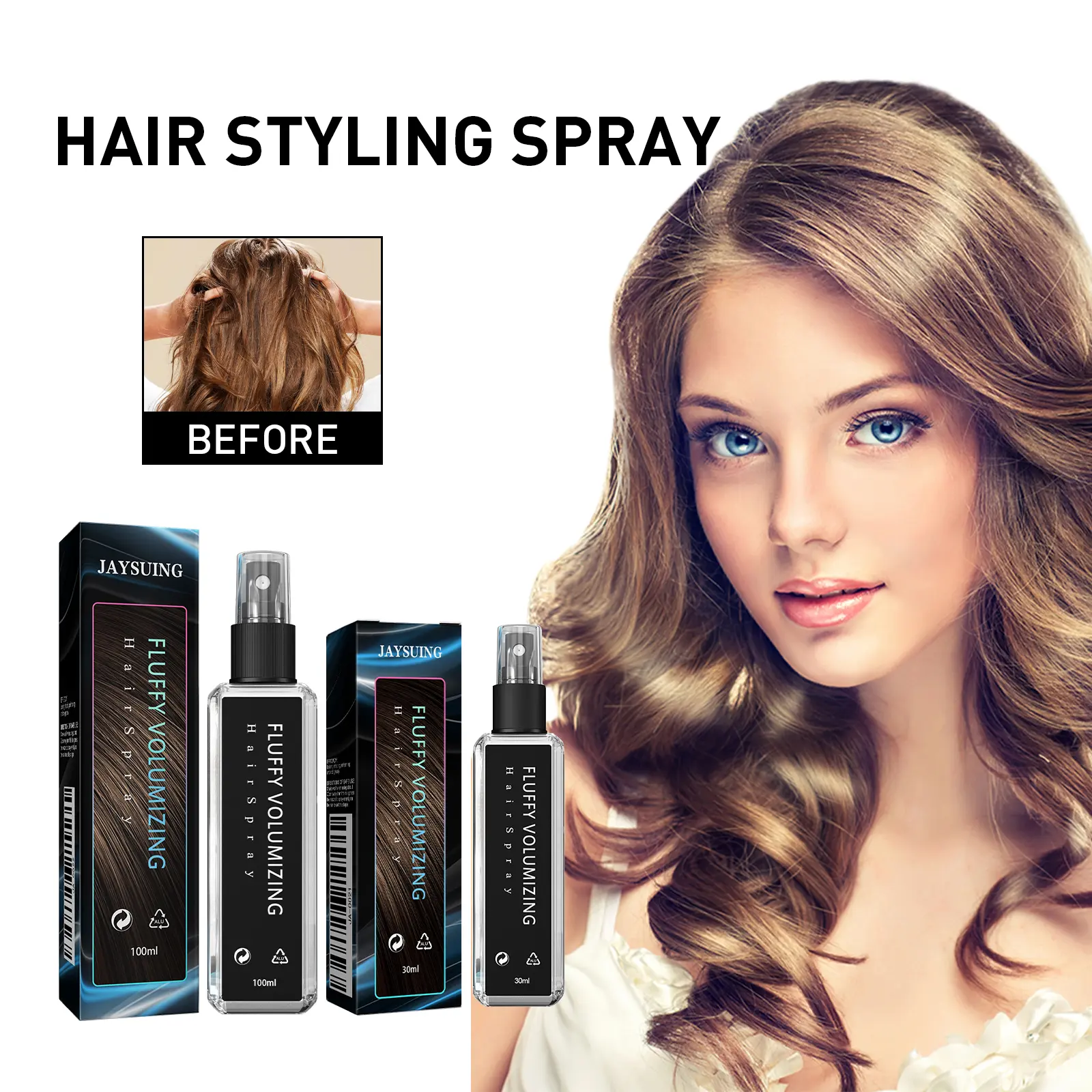 Jaysuing Hair Styling Spray Penata Rambut Penata Rambut Pelembab Aroma Segar Air Gel Penata Rambut Tahan Lama Sisir kalem  pake Mousse Pomade