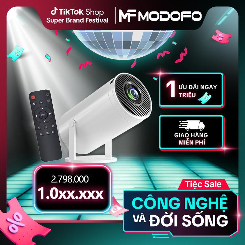   MODOFO  Máy chiếu HD 4K tự động hiệu chuẩn - Độ phân giải 1920*1080 Hỗ trợ Full HD hệ điều hành Android 11 Máy chiếu gia đình Máy chiếu Bluetooth 