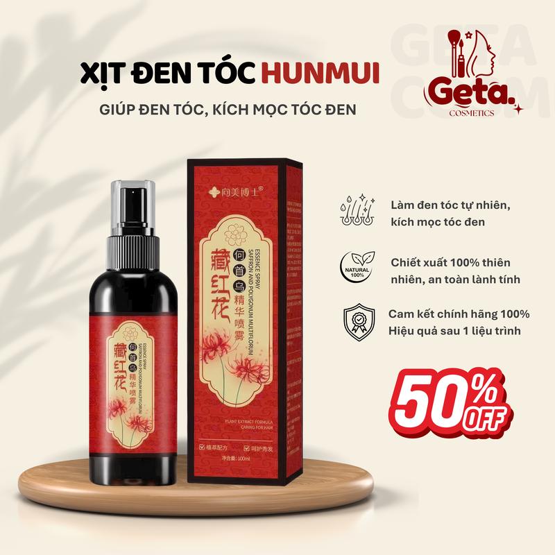 Xịt Dưỡng Đen Tóc Nghệ Tây Phủ Bạc Hunmui - Xịt Đen Tóc Phủ Bạc Hunmui Kích Đen Tóc, Xử Lý Tóc Bạc Hiệu Quả Tại Nhà