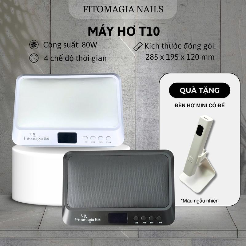 [MUA 1 TẶNG 1] Máy Hơ Gel T10 Không Tích Điện, Có Bọc Da Kê Tay  - Tiện Lợi, Công Suất 80W/ 60 Bóng Đèn LED / Bảo Hành 6 Tháng + Tặng Kèm Đèn Hơ Mini